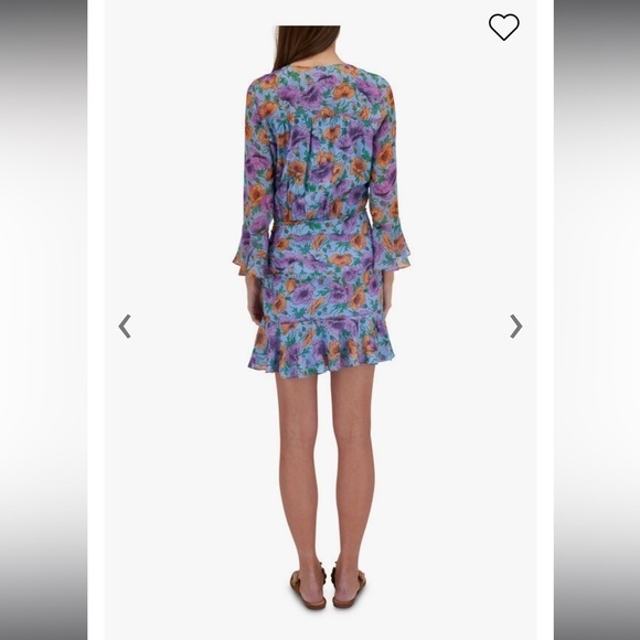 Veronica Beard Sean Floral Ruffle Silk Dress Size 4 - Picture 2 of 8
